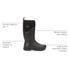 image:imageMuck Arctic Ice Extreme Conditions Tall Rubber Mens Winter Boots with Arctic Grip OutsoleBlackDark Shadow